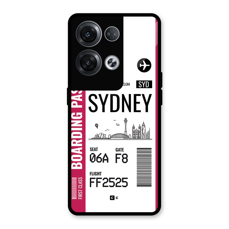 Sydney Boarding Pass Glass Back Case for Oppo Reno8 Pro 5G