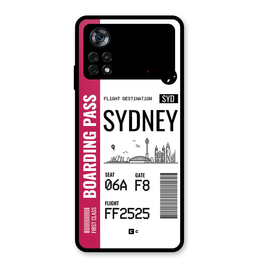 Sydney Boarding Pass Glass Back Case for Poco X4 Pro 5G