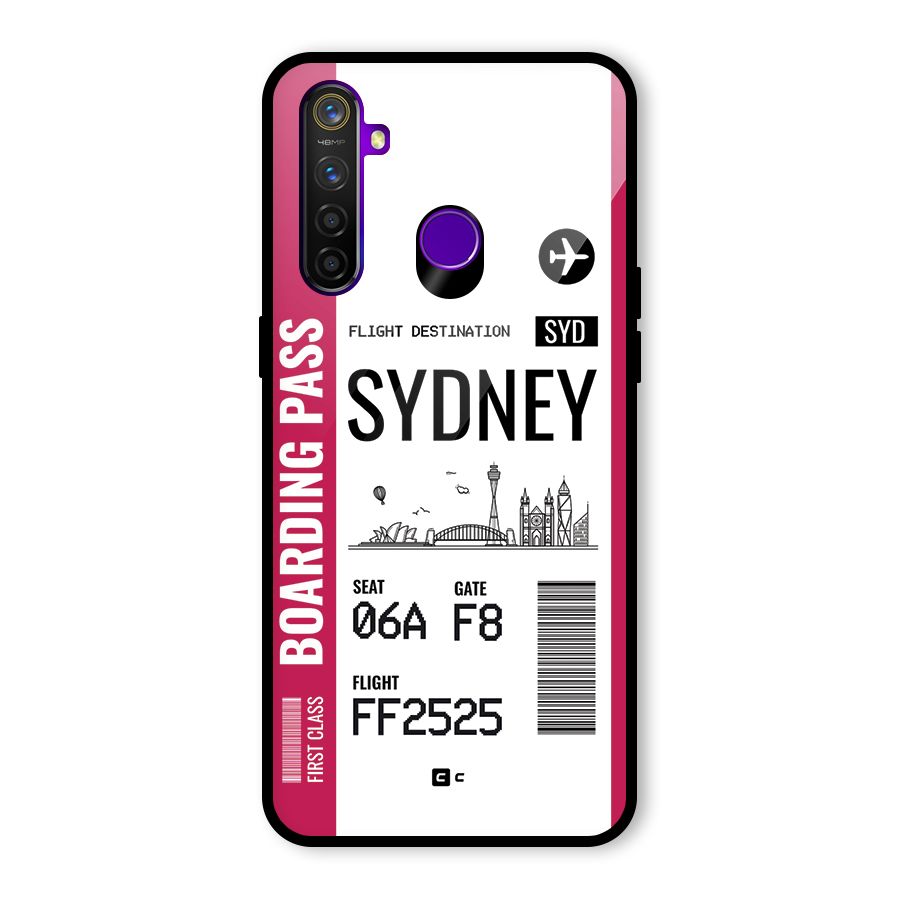 Sydney Boarding Pass Glass Back Case for Realme 5 Pro