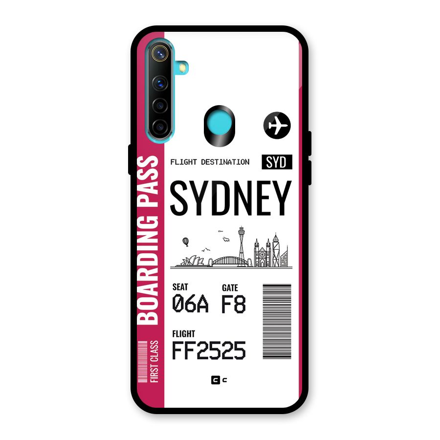 Sydney Boarding Pass Glass Back Case for Realme 5i
