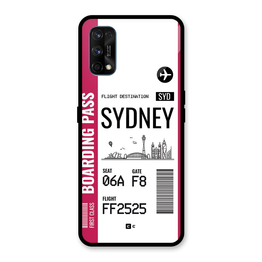 Sydney Boarding Pass Glass Back Case for Realme 7 Pro