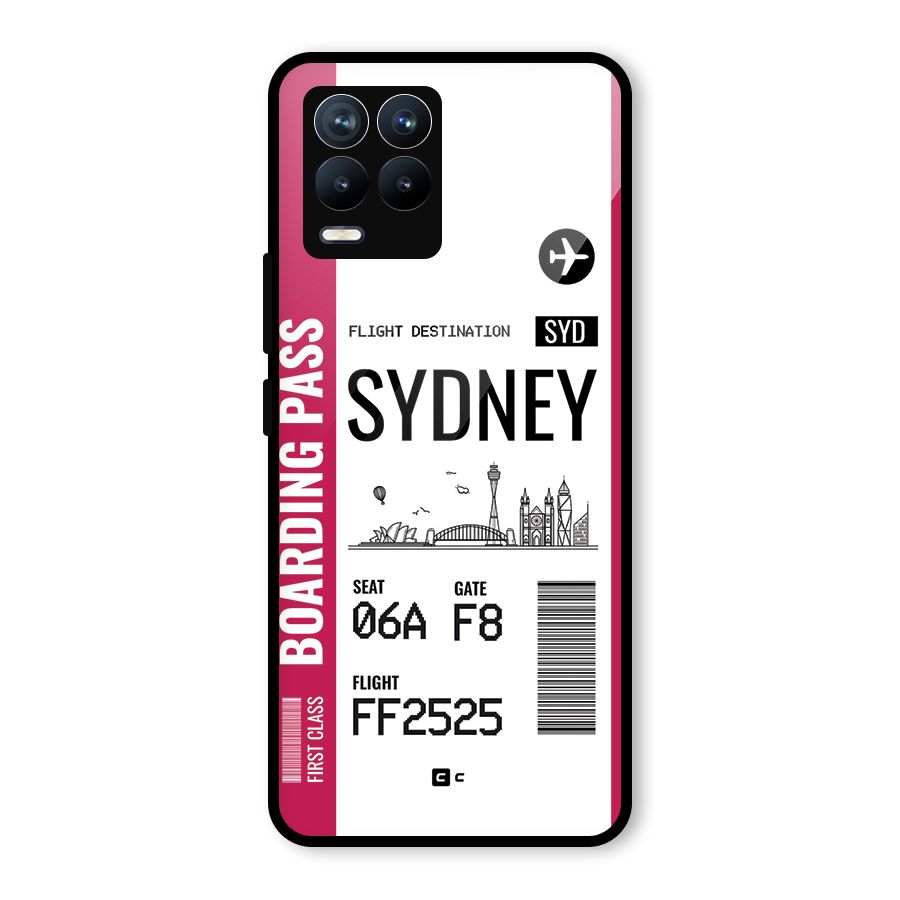 Sydney Boarding Pass Glass Back Case for Realme 8 Pro
