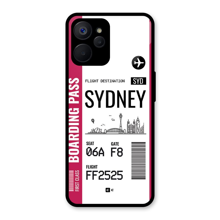 Sydney Boarding Pass Glass Back Case for Realme 9i 5G