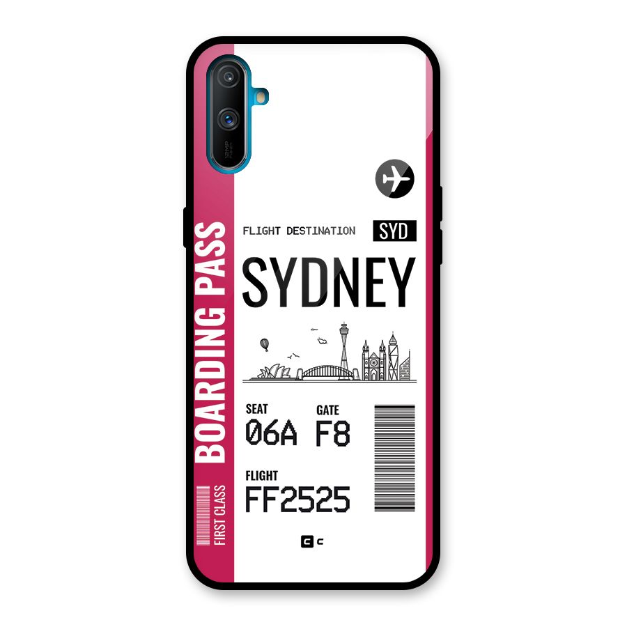 Sydney Boarding Pass Glass Back Case for Realme C3