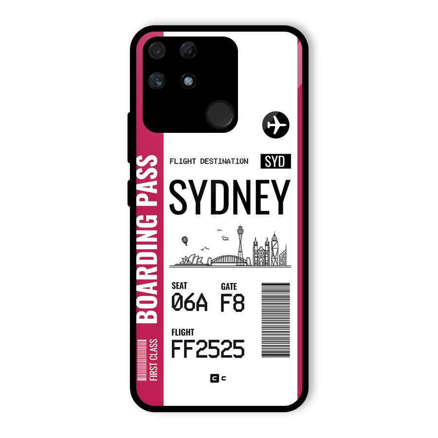 Sydney Boarding Pass Glass Back Case for Realme Narzo 50A