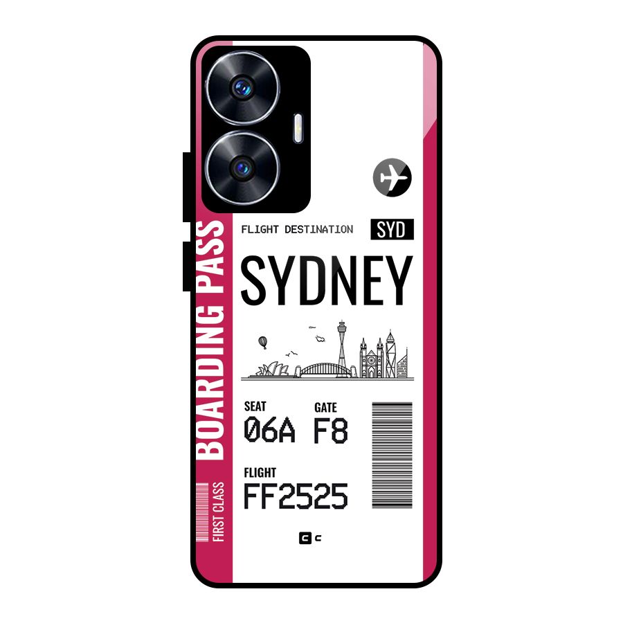Sydney Boarding Pass Glass Back Case for Realme Narzo N55