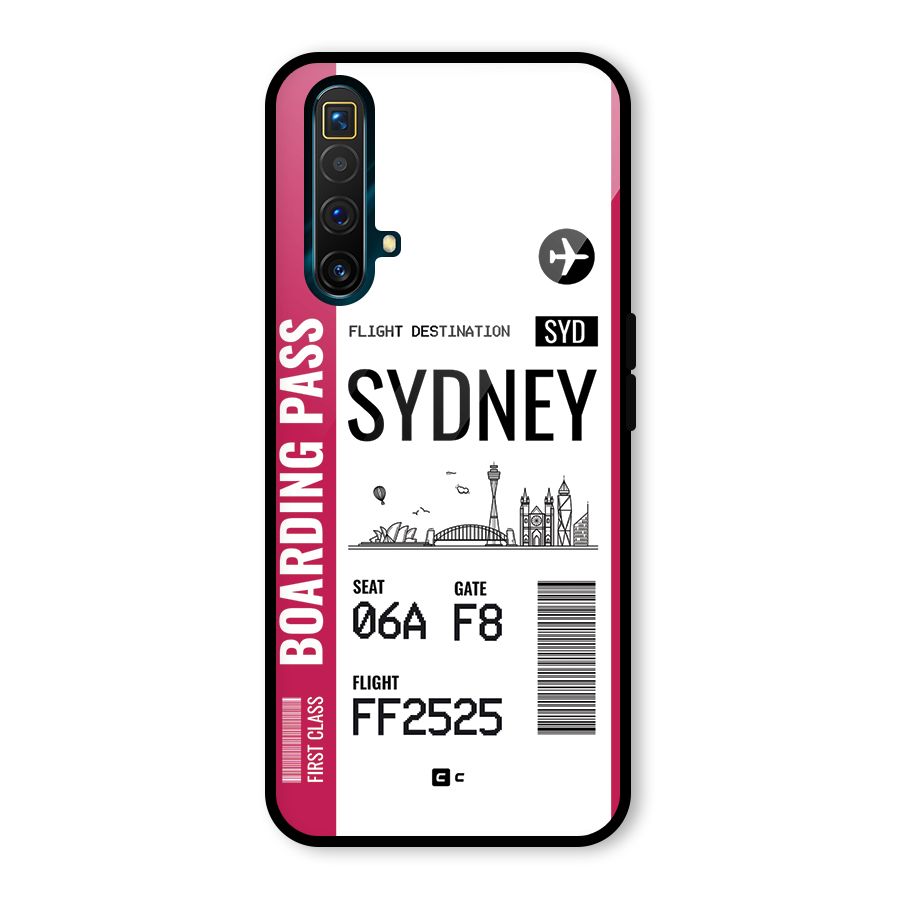 Sydney Boarding Pass Glass Back Case for Realme X3