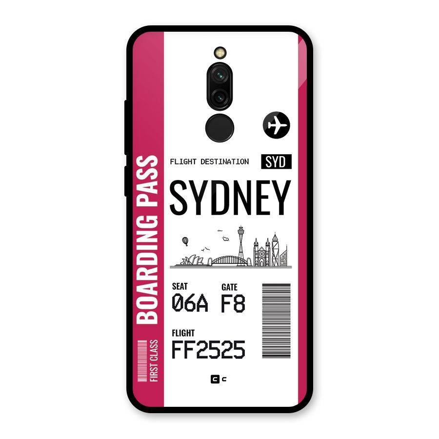 Sydney Boarding Pass Glass Back Case for Redmi 8