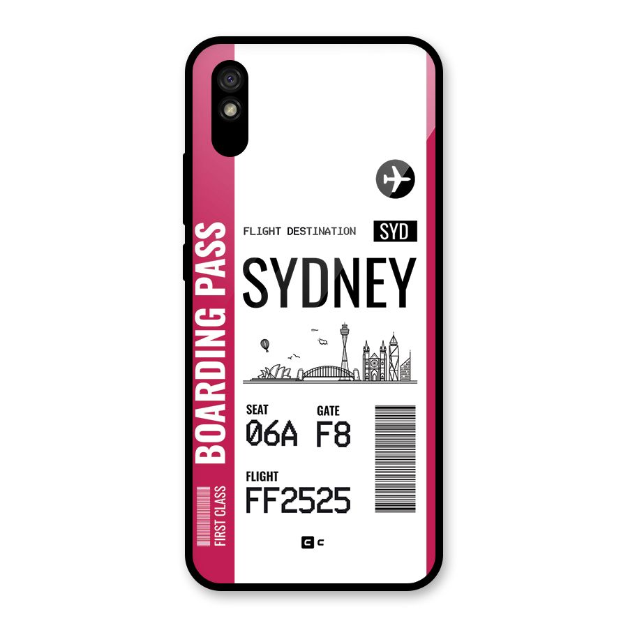 Sydney Boarding Pass Glass Back Case for Redmi 9A