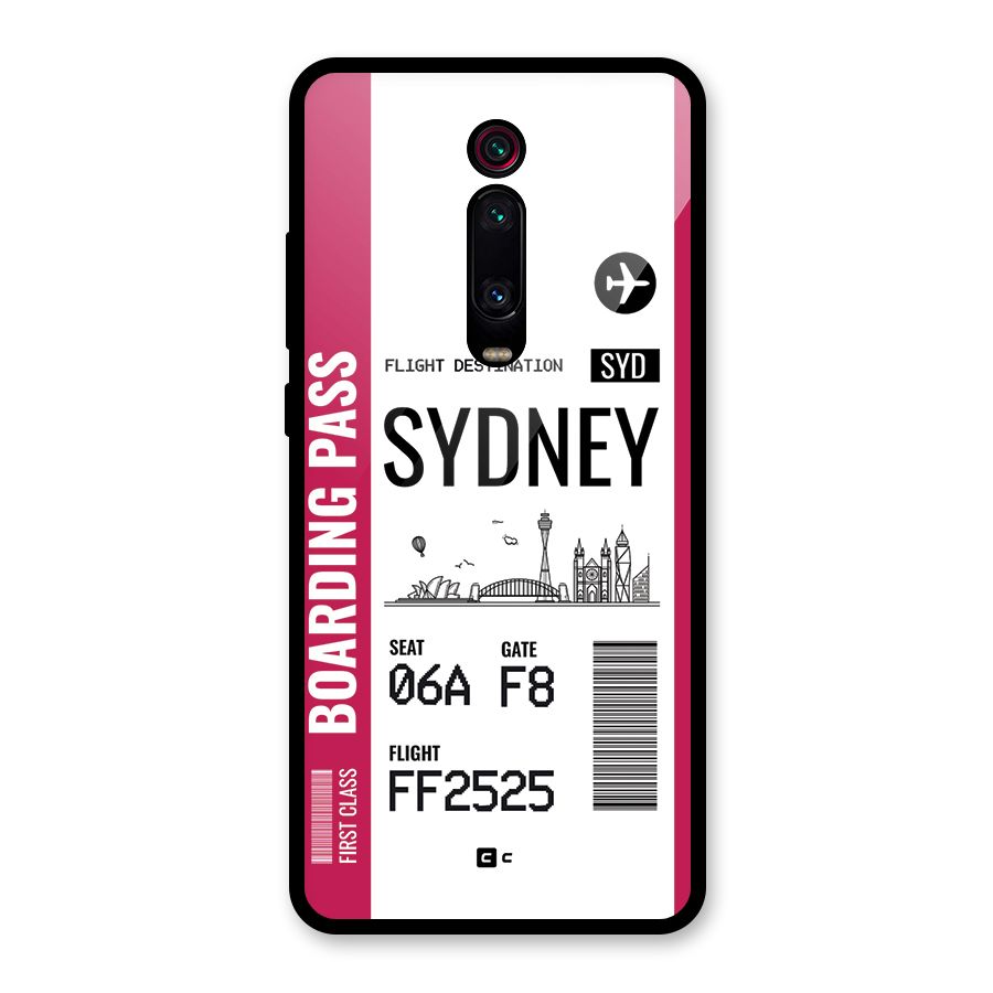 Sydney Boarding Pass Glass Back Case for Redmi K20
