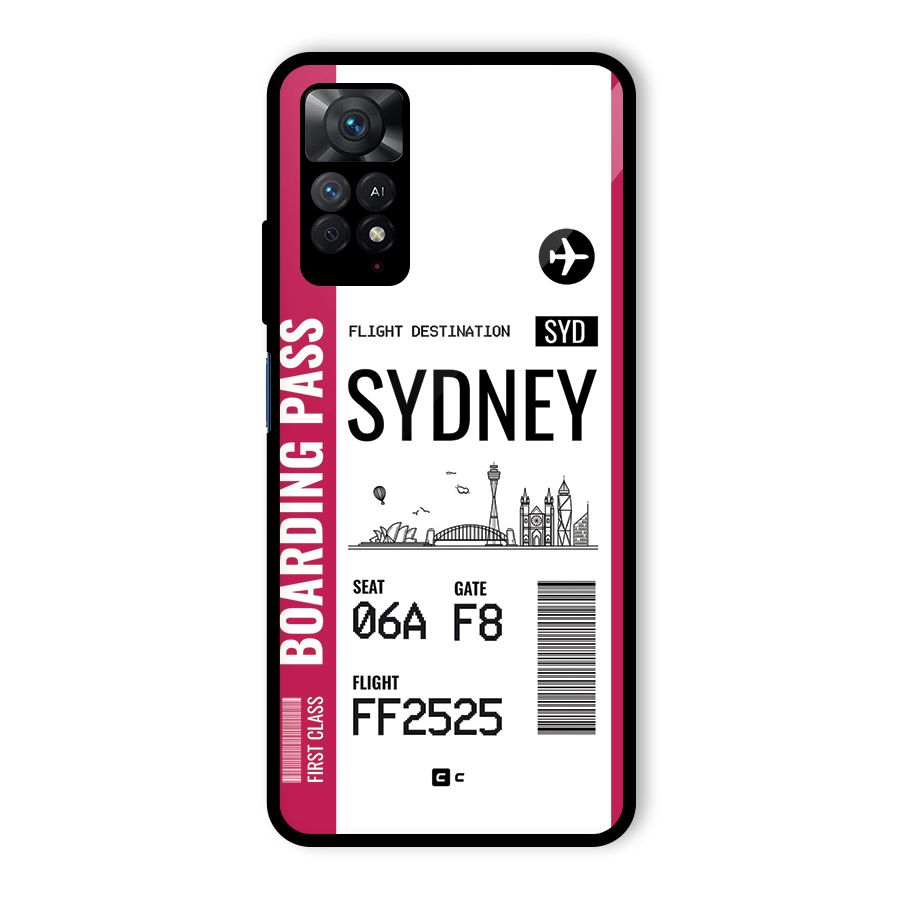 Sydney Boarding Pass Glass Back Case for Redmi Note 11 Pro