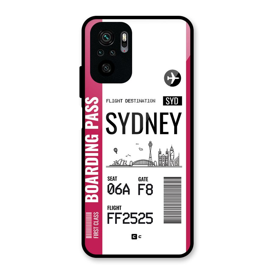 Sydney Boarding Pass Glass Back Case for Redmi Note 11 SE