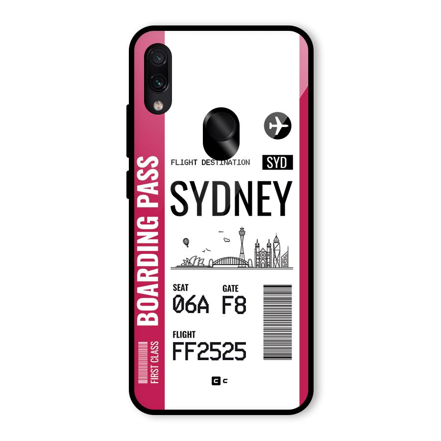 Sydney Boarding Pass Glass Back Case for Redmi Note 7 Pro