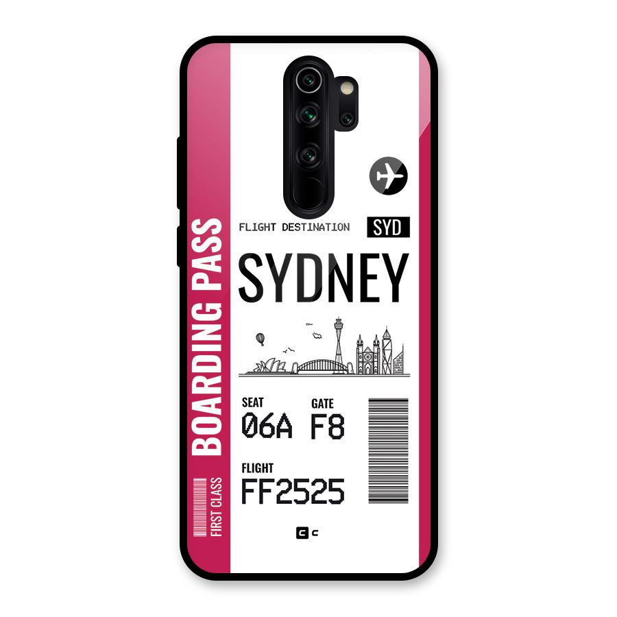 Sydney Boarding Pass Glass Back Case for Redmi Note 8 Pro