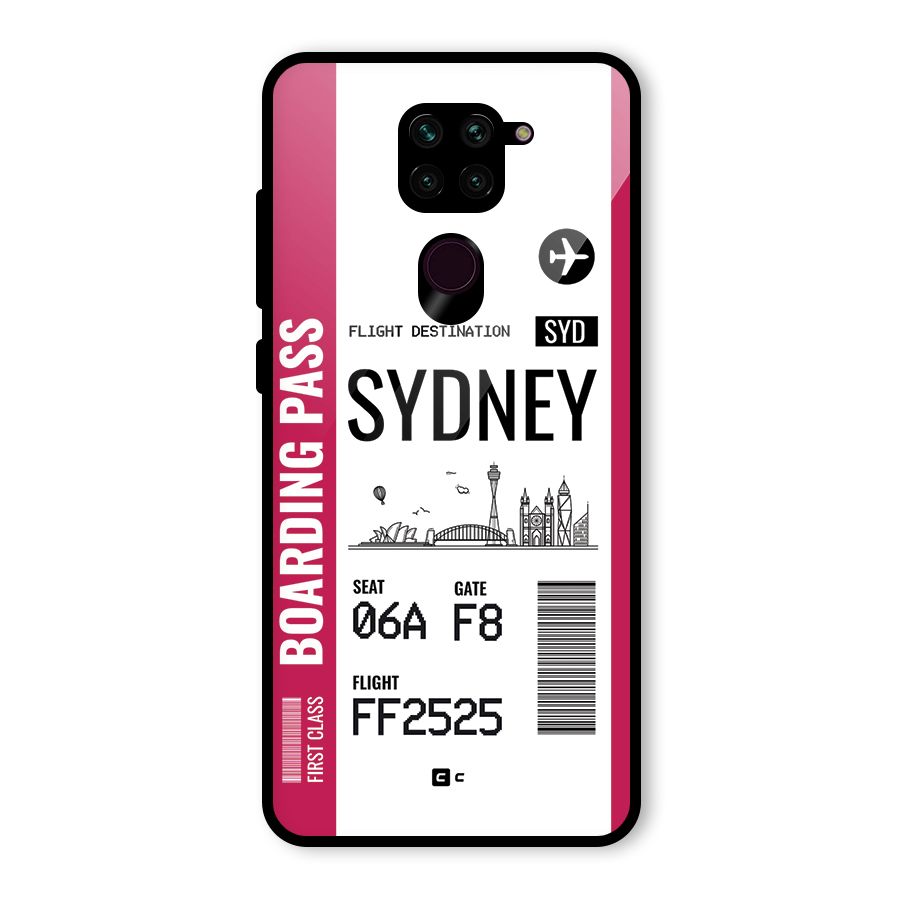 Sydney Boarding Pass Glass Back Case for Redmi Note 9