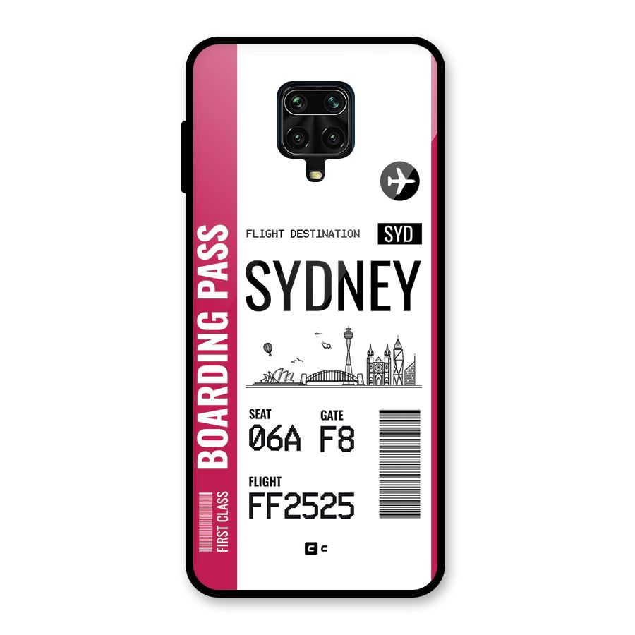 Sydney Boarding Pass Glass Back Case for Redmi Note 9 Pro