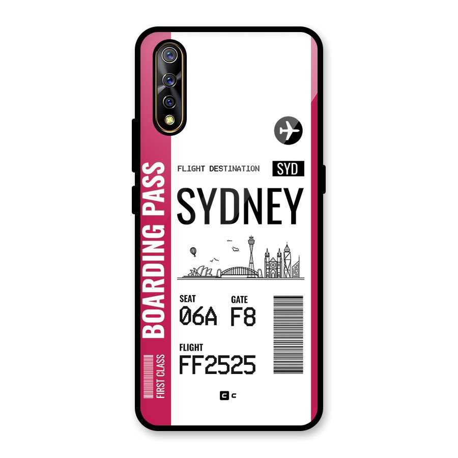 Sydney Boarding Pass Glass Back Case for Vivo S1