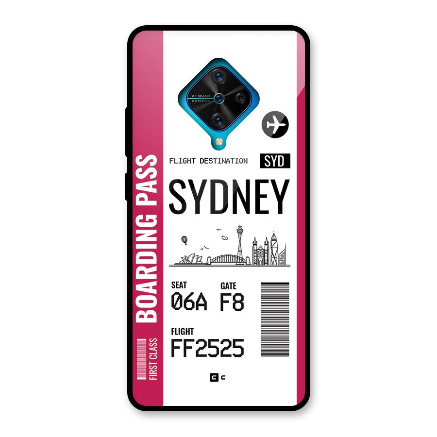 Sydney Boarding Pass Glass Back Case for Vivo S1 Pro