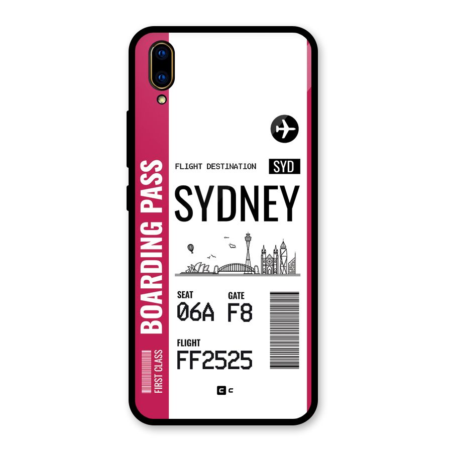 Sydney Boarding Pass Glass Back Case for Vivo V11 Pro