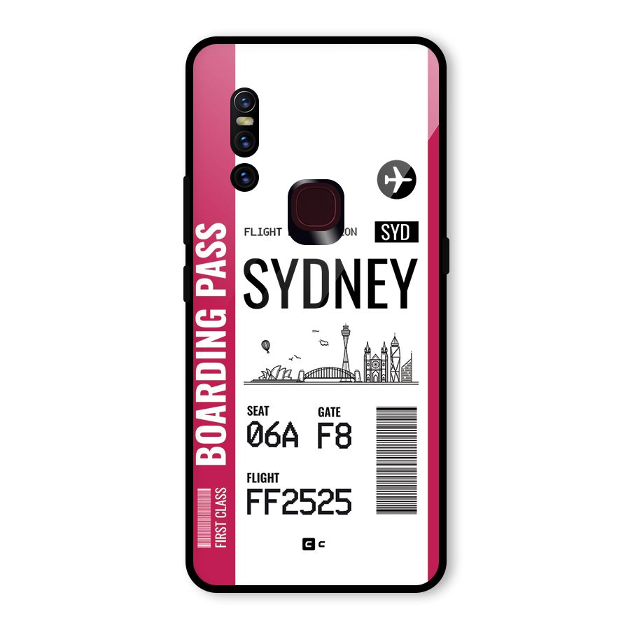 Sydney Boarding Pass Glass Back Case for Vivo V15