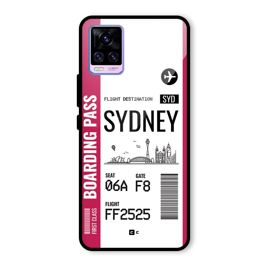 Sydney Boarding Pass Glass Back Case for Vivo V20 Pro
