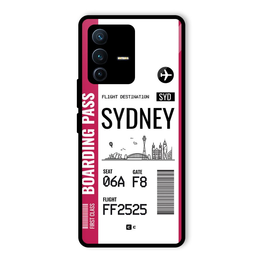 Sydney Boarding Pass Glass Back Case for Vivo V23 Pro