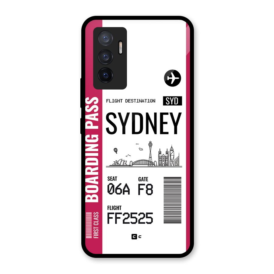 Sydney Boarding Pass Glass Back Case for Vivo V23e