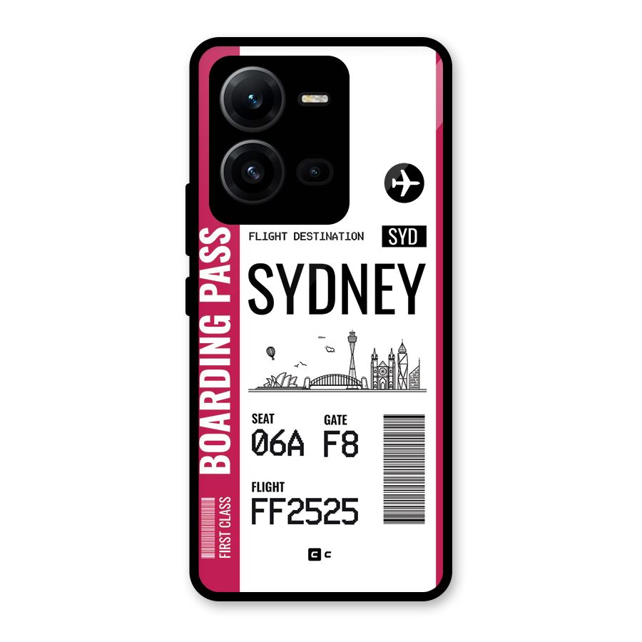 Sydney Boarding Pass Glass Back Case for Vivo V25