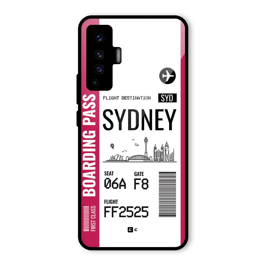 Sydney Boarding Pass Glass Back Case for Vivo X50