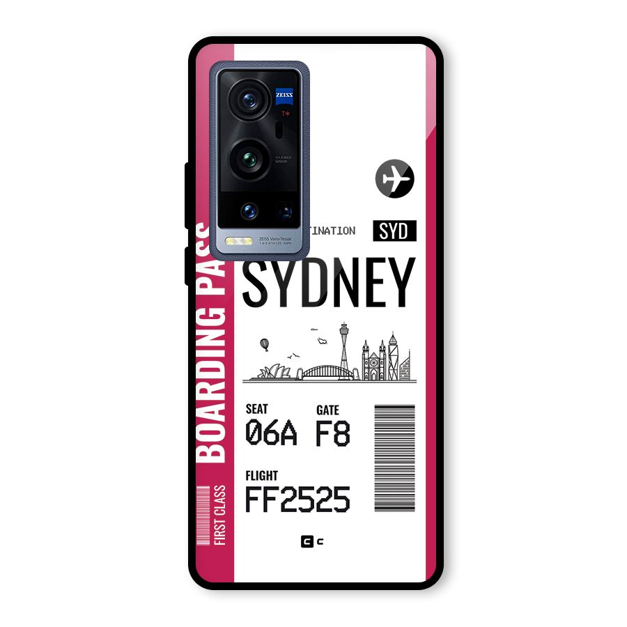 Sydney Boarding Pass Glass Back Case for Vivo X60 Pro Plus