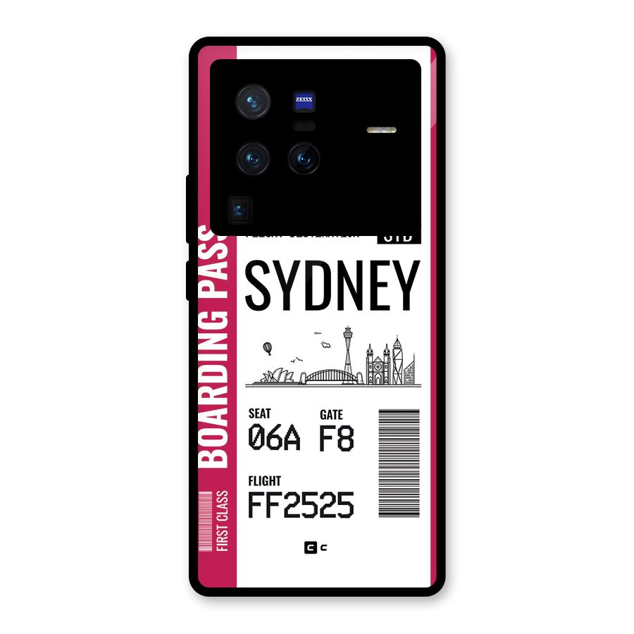 Sydney Boarding Pass Glass Back Case for Vivo X80 Pro