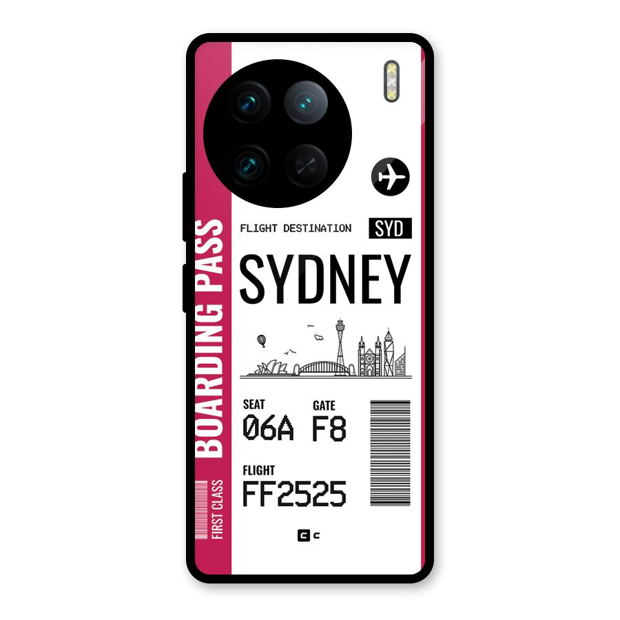 Sydney Boarding Pass Glass Back Case for Vivo X90 Pro