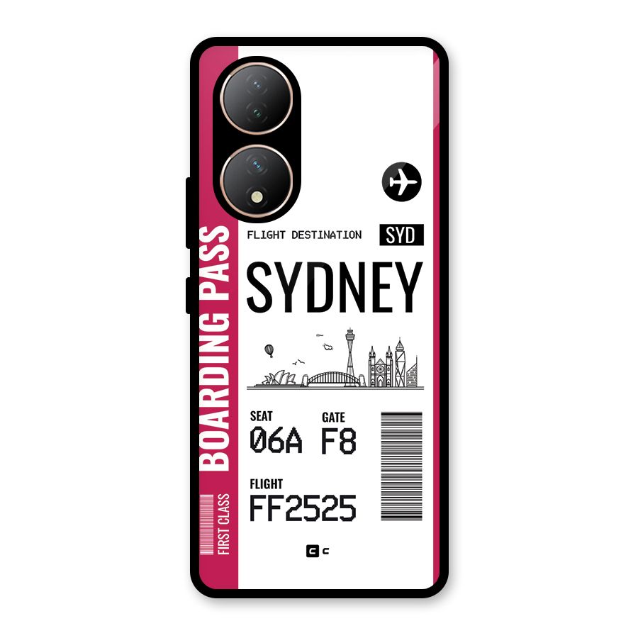 Sydney Boarding Pass Glass Back Case for Vivo Y100A