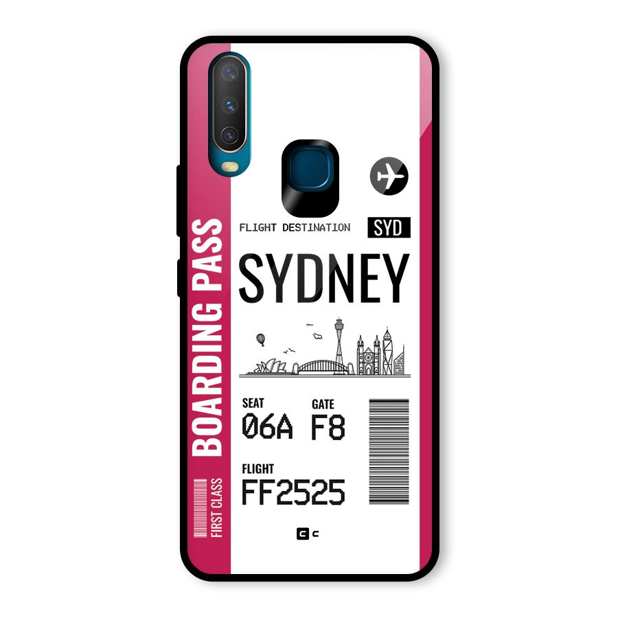 Sydney Boarding Pass Glass Back Case for Vivo Y15