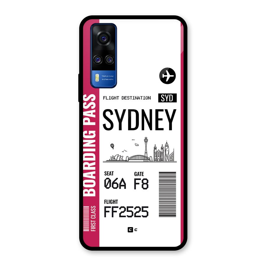 Sydney Boarding Pass Glass Back Case for Vivo Y31