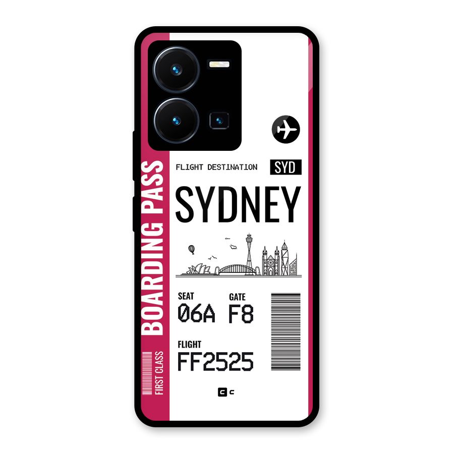 Sydney Boarding Pass Glass Back Case for Vivo Y35