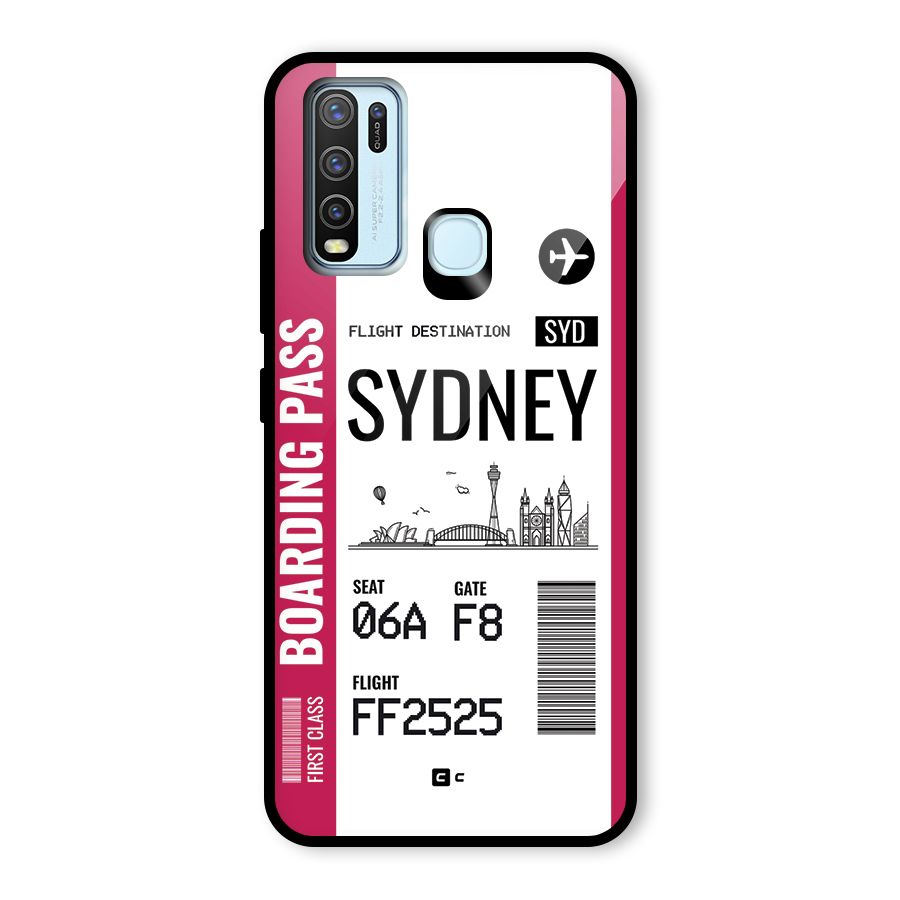 Sydney Boarding Pass Glass Back Case for Vivo Y50
