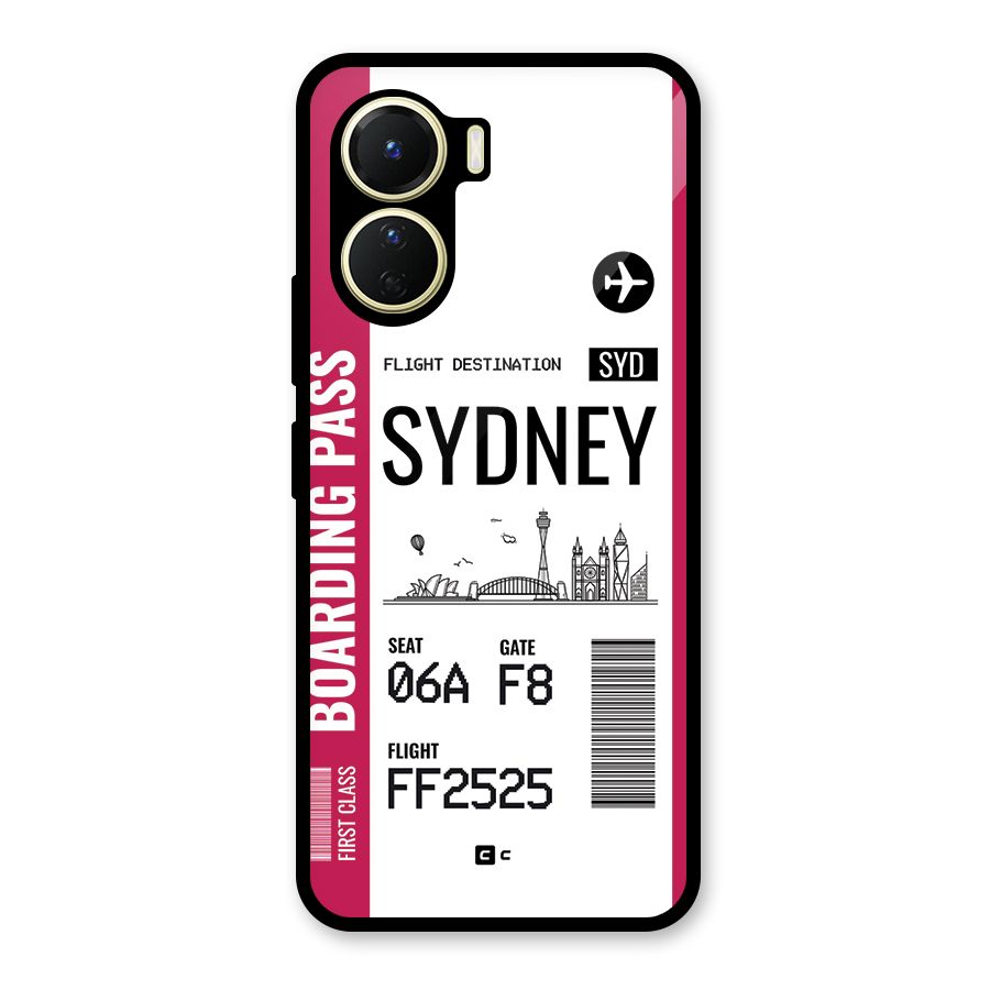 Sydney Boarding Pass Glass Back Case for Vivo Y56