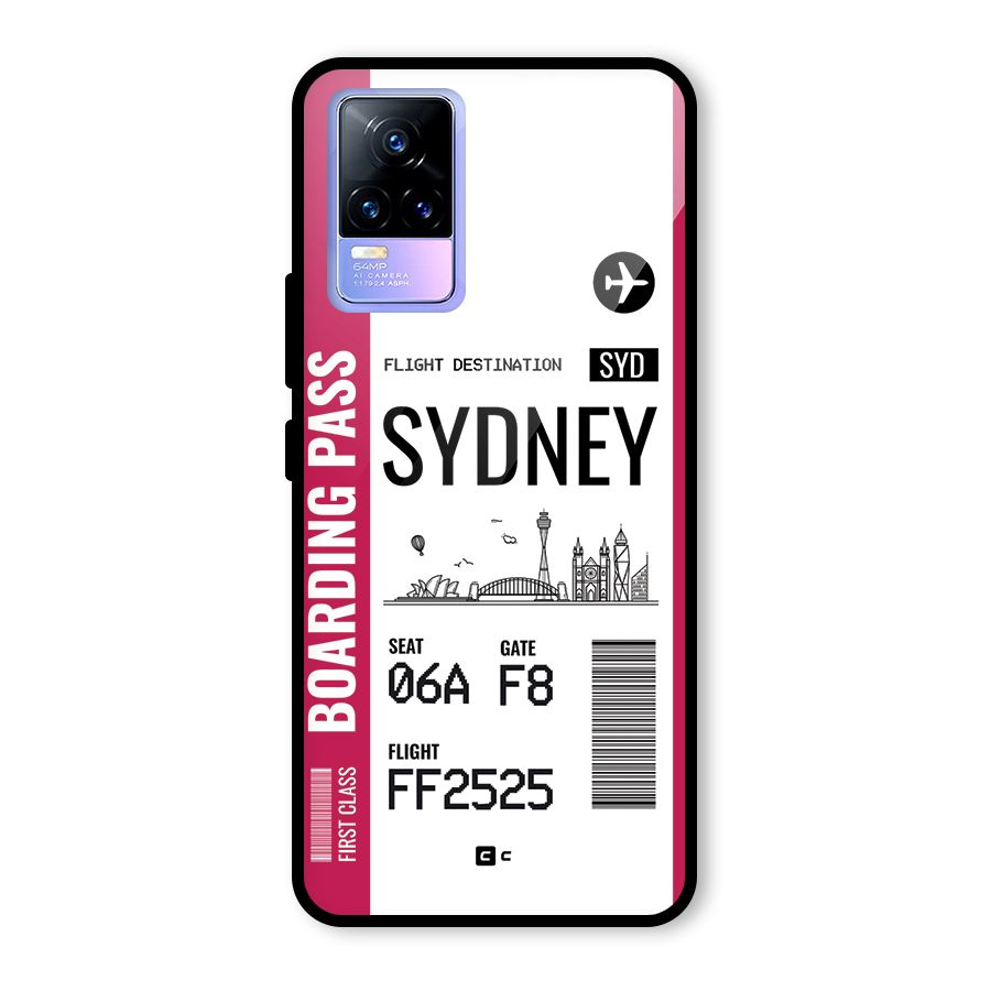 Sydney Boarding Pass Glass Back Case for Vivo Y73