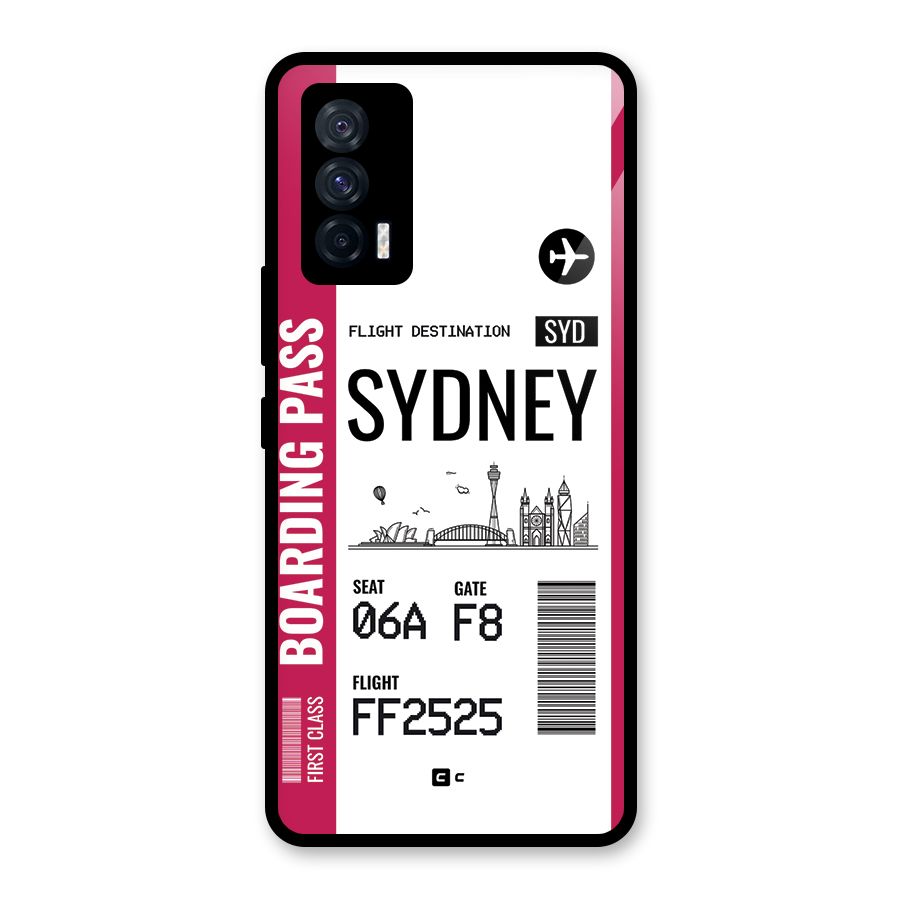 Sydney Boarding Pass Glass Back Case for Vivo iQOO 7 5G
