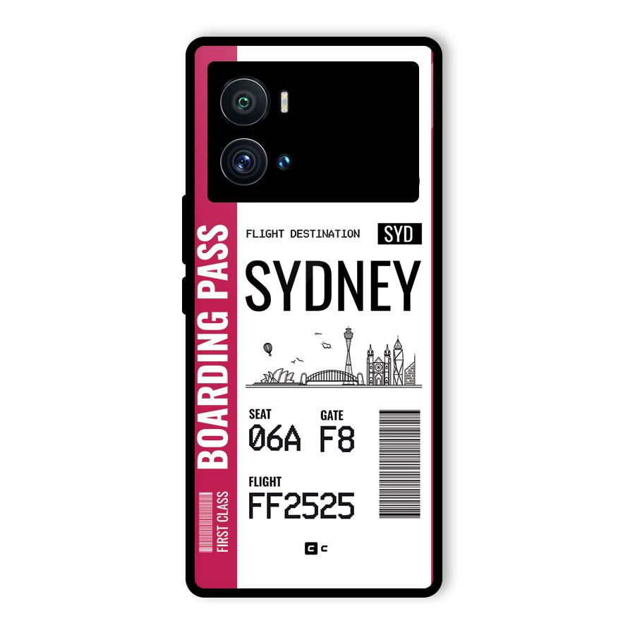 Sydney Boarding Pass Glass Back Case for Vivo iQOO 9 Pro