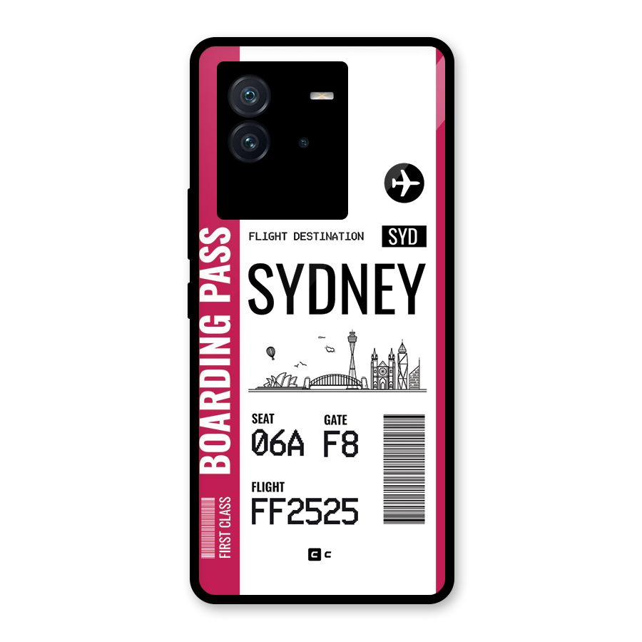 Sydney Boarding Pass Glass Back Case for Vivo iQOO Neo 6 5G