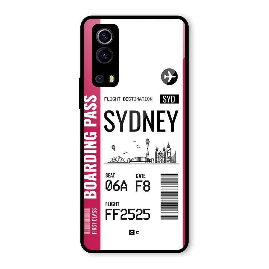 Sydney Boarding Pass Glass Back Case for Vivo iQOO Z3