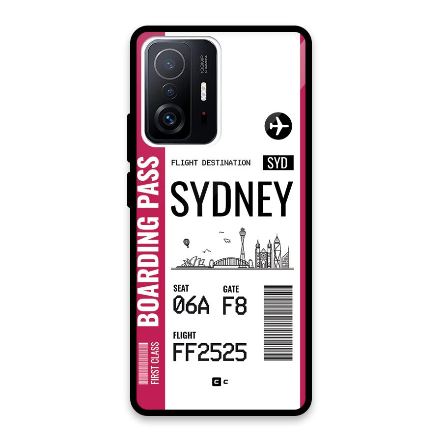 Sydney Boarding Pass Glass Back Case for Xiaomi 11T Pro