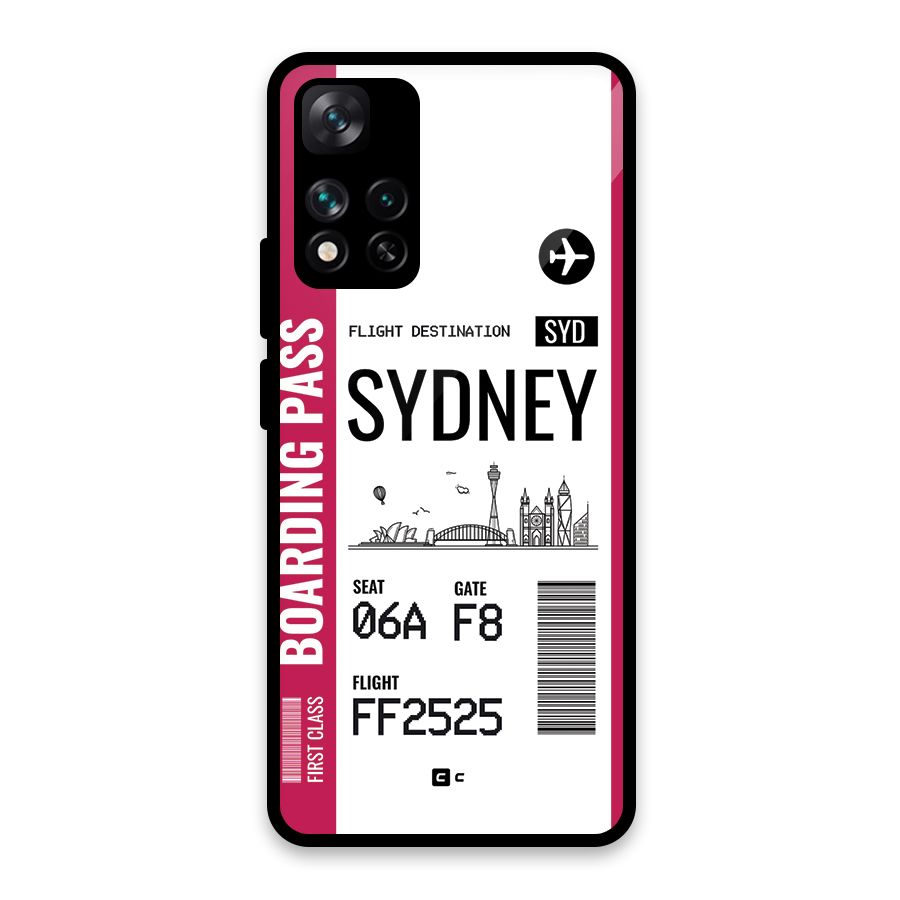 Sydney Boarding Pass Glass Back Case for Xiaomi 11i HyperCharge 5G