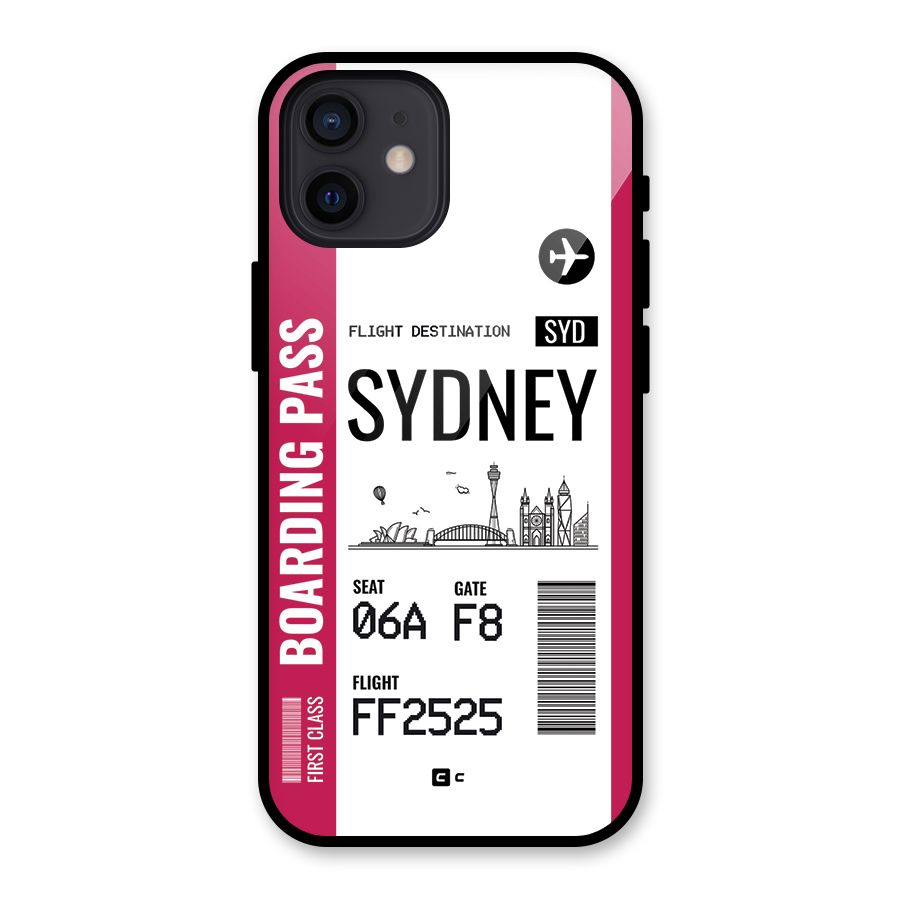 Sydney Boarding Pass Glass Back Case for iPhone 12