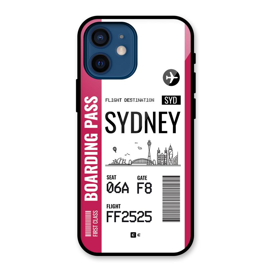 Sydney Boarding Pass Glass Back Case for iPhone 12 Mini