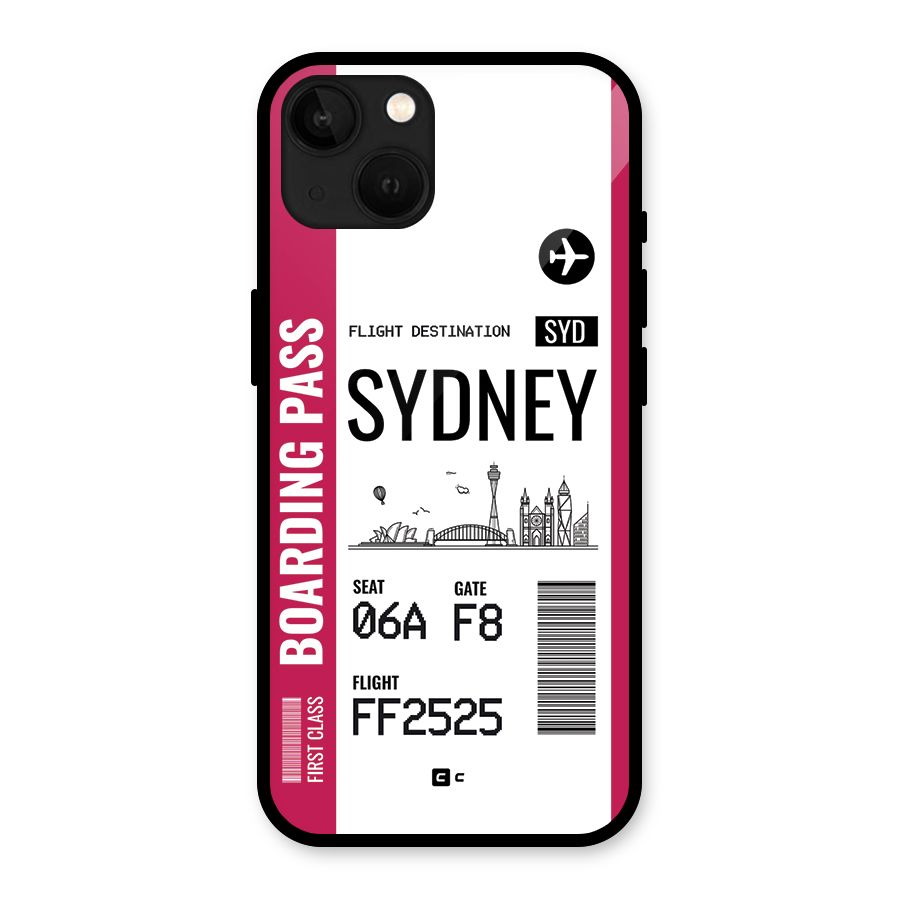 Sydney Boarding Pass Glass Back Case for iPhone 13