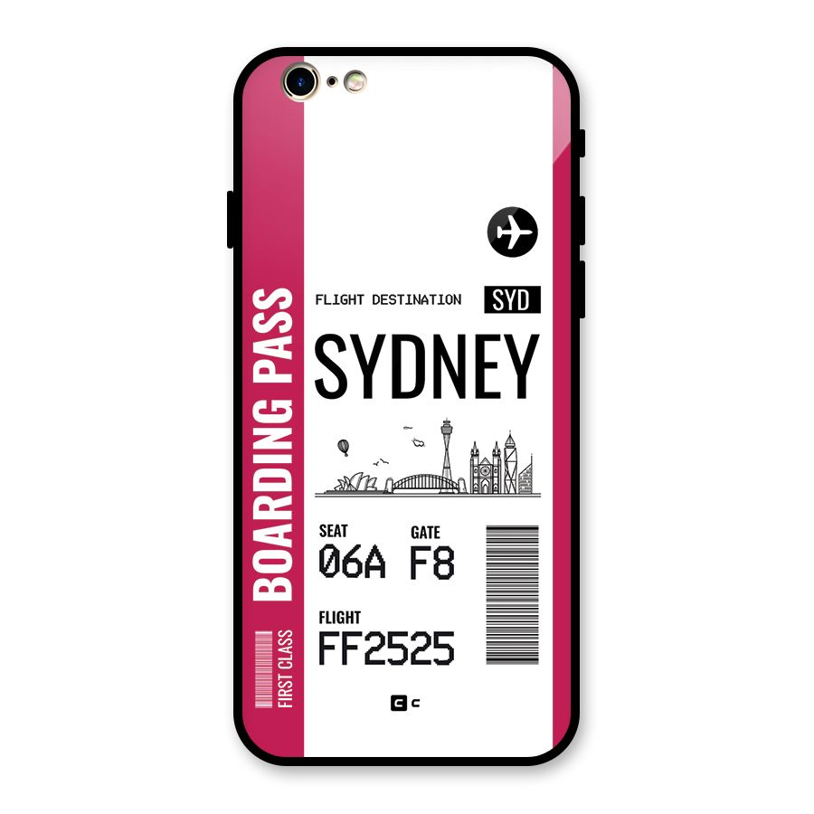 Sydney Boarding Pass Glass Back Case for iPhone 6 6S