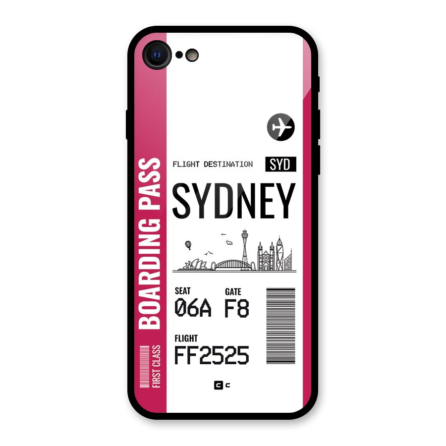 Sydney Boarding Pass Glass Back Case for iPhone 7